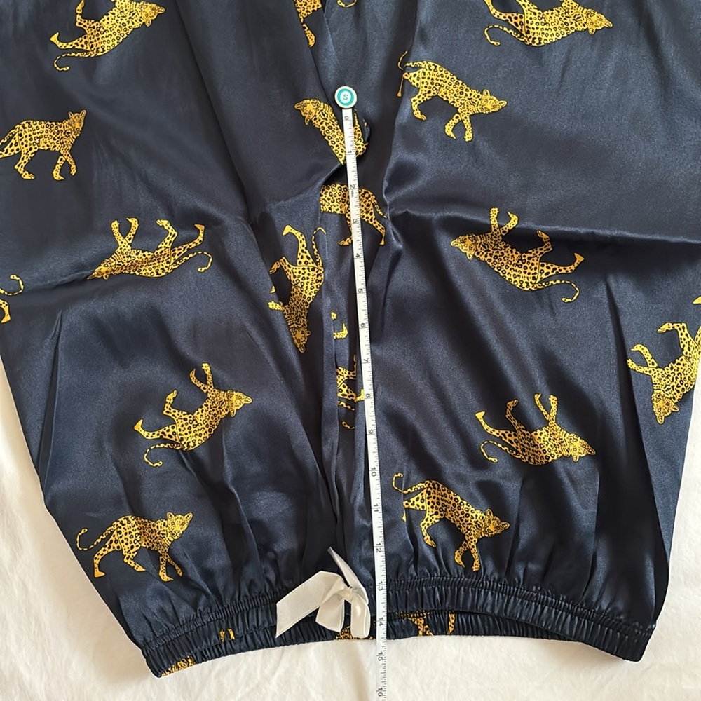 New Cheetah Animal Print - Silky Pajama Pants Bottoms - Women’s XL